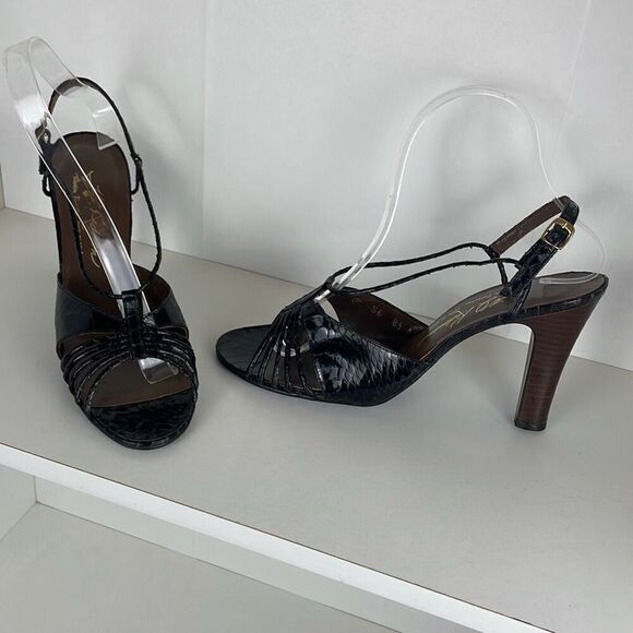 H.J. Redmon Vintage Custom Made Slingback Heels 8.5 AA EXTRA NARROW - Picture 2 of 11